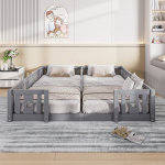 Vaiki&scaron;ka lova 180 x 200 cm, vaiki&scaron;ka dvigulė lova, natūrali pu&scaron;ies masyvas, pilka