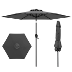 Sodo skėtis 230 cm, pilkas spalvos, su rankena, Sodo skėtis 230 cm, pilkas spalvos, su rankena
