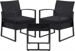 Sodo baldų komplektas 57x65x76 cm Juodas Lauko terasos baldai