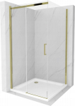 Du&scaron;o kabina Mexen Omega su padėklu ir sifonu, Gold+White/Gold, 100 x 100 cm