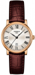 Tissot moteri&scaron;kas laikrodis T-Classic Carson Premium Quartz Lady T122.210.36.033.00, ruda/balta/auksinė spalva