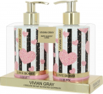 Rinkinys kūnui Vivian Grey Love Bomb: kreminis muilas 250 ml + losjonas rankoms 250 ml
