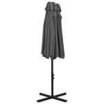 Lauko skėtis su aliuminio stulpu vidaXL, 460x270 cm, pilkas