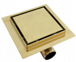 Kvadratinis du&scaron;o latakas Mexen Flat 12x12, 15x15 cm, Gold