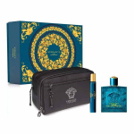 Rinkinys Versace Eros vyrams: Kvapusis vanduo EDP, 100 ml + Kvapusis vanduo EDP, 10 ml + kosmetinė
