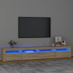 Televizoriaus spintelė su led ap&scaron;vietimu, ąžuolo, 240 x 35 x 40 cm