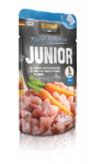 Belcando Junior Chicken with carrots & salmon oil &scaron;uniukams su vi&scaron;tiena, morkomis ir la&scaron;i&scaron;ų aliejumi 125 g x 12 vnt