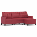Trivietė sofa vidaXL, raudona