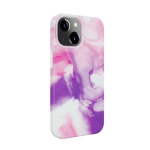 Evelatus iPhone 15 Premium Silikono Dėklas Spausdintas Dizainas Violetinis