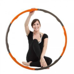 Masažinis gimnastikos lankas Soft (III lygis), 100cm, oranžinis/pilkas