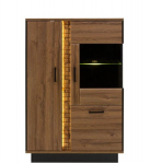 Vitrina Liveo Dorian DN5, su led ap&scaron;vietimu, ruda