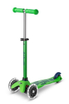 Triratis paspirtukas Micro Mini Deluxe LED Green Blue, žalias