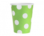 Popieriniai puodeliai žali su baltais ta&scaron;keliais, 6vnt., 270ml