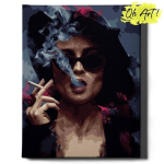 Tapyba pagal skaičius Rėmelyje Mergina su cigarete Oh Art!, 40x50 cm