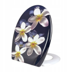 Klozeto sėdynė 453x374 mm duroplastas,lėtai nusileidžianti, nuimama. Plumeria