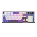 Royal Kludge RK S98 - US Layout - Hot-Swappable Chartreuse Switches - Blackberry (Baltai Violetinė) Belaidė Žaidimų Klaviatūra