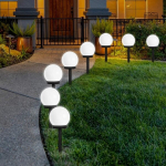 LED saulės sodo ap&scaron;vietimas, saulės gaublio ap&scaron;vietimas lauko gaublys sodo tako ap&scaron;vietimas sodo &scaron;altai baltas (8 vnt., baltas)