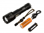LED žibintuvėlis, taktiniam naudojimui, xhp160 galia, juoda