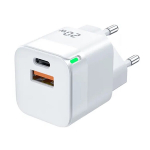 Jellico C40 Mini PD 20W QC 3.0 i&scaron;manusis adaptyvus greitasis įkroviklis su 1x USB-C (5-12V) / USB 3A, baltas