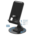 Telefono laikiklis Jellico PH27 i&scaron;maniojo telefono ir plan&scaron;etinio kompiuterio laikiklis (13.8x9.8cm) sulankstomas / 360 laipsnių sukimosi juodas
