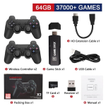 Žaidimų konsolė GD10 Video Game Stick 4K Console 2.4G Double Wireless Controller 40000 Games 128GB Retro Games for PS1/GBA Boy Christmas Gift, GD10S 64G