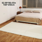 Pūkuotas baltas kilimas svetainei, 62,99 * 98,43 colio / 160 * 250 cm