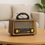 Ne&scaron;iojamas radijo imtuvas stilingas retro radijas