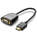 Adapteris HDMI vyr. į VGA mot. FHD, juodas