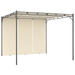 Sodo pavėsinė su &scaron;onine užuolaida, 3x3x2.25 m, smėlio spalvos