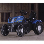 Vaiki&scaron;kas traktorius su pedalais New Holland FarmTrac Rolly Toys, mėlynas