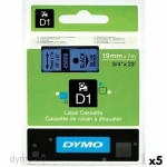 Lipni juostelė - Dymo - D1 45806 - Juoda Mėlyna - 19 mm - 5 vienetų pakuotė