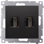 Dvigubas Hdmi 1.4 lizdas Simon 54, juodas matinis