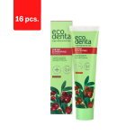 Dantų pasta, gaivinamoji, nuo apna&scaron;ų, su spanguolių ekstraktu ir Kalident Ecodenta 2IN1, 100ml x 16 vnt.