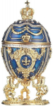 Faberge stiliaus kiau&scaron;inis, papuo&scaron;alų dėžutė, mėlyna