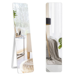 Costway 2 in 1 viso ilgio veidrodinis stovimas veidrodis ir sieninis veidrodis 160 x 37 cm baltas
