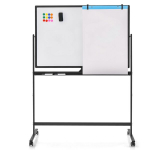 Costway dvipusė mobilioji lenta, reguliuojamo auk&scaron;čio magnetinė lenta 120 x 80 cm