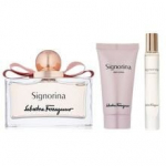 Rinkinys Salvatore Ferragamo Signorina moterims: kvapusis vanduo EDP, 100 ml + kvapusis vanduo EDP, 10 ml + kūno losjonas, 50 ml