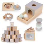Montessori edukacinė dėžutė kūdikiams, 6 žaislai
