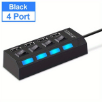 7 portų USB 2.0 &scaron;akotuvas,  Juoda-2