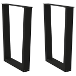 Valgomojo stalo kojos v formos 2 vnt juoda 60x(72-73,3) cm