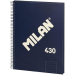 A4 sąsiuvinis - MILAN - 1918 - Kietas vir&scaron;elis - 80 lapų - Mėlyna linija