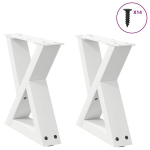 Kavos staliuko kojelės 2 vnt baltos 30x(30-31,3) cm plienas