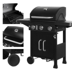 Gregman Roast 95 Dujinis Grilis - 3 Degikliai, 10,5 kW Galia, 46x34 cm Kepimo Pavir&scaron;ius, juodas