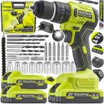 Akumuliatorinis smūginis suktuvas-gręžtuvas Toolme TM030, 2x21V, 2 Ah, be&scaron;epetėlinis, su lagaminu