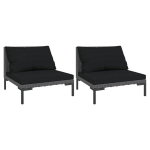 Sodo sofos，Lauko sofa su pagalvėlėmis, 2vnt., pusapvalis poliratanas CFE20991