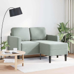 dvivietė sofa，Poilsio sofa su gultu L formos &scaron;viesiai pilka 125 cm Velvet CFE26158