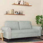 Dvivietė sofa，Poilsio sofa, &scaron;viesiai pilkos spalvos, 140cm, aksomas CFE73624