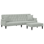 Dvivietė sofa-lova，Poilsio sofa su pagalvėmis ir pakoja, pilka, aksomas CFE95661