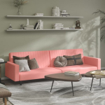 Dvivietė sofa-lova，Poilsio sofa, rožinės spalvos, aksomas CFE35368
