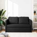 Grindų sofa-lova，Poilsio sofa, 2-1, juoda, 112x174x55cm, dirbtinė oda CFE24217
